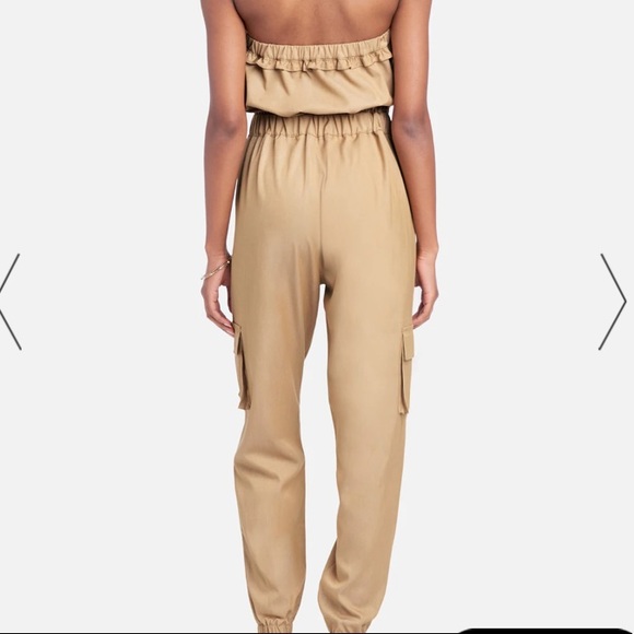 STRAPLESS CARGO POCKET JUMPSUIT - Picture 6 of 8